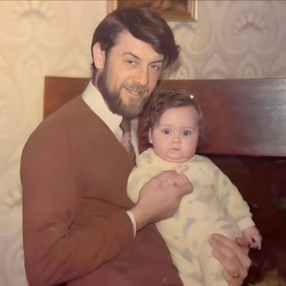 My dad and I (Nicola) as a baby