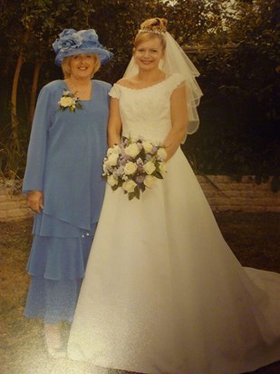 Mum and me on my wedding day 30 August 2003