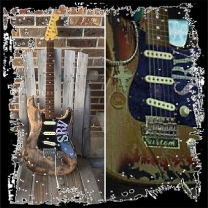 his fender strat he made vs the real srv guitar, LOVE IT !!!!