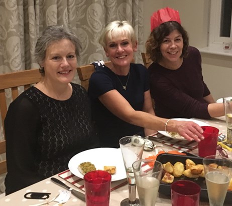 Karen with Gilly and Fiona - Runners Christmas Meal - Dec'16