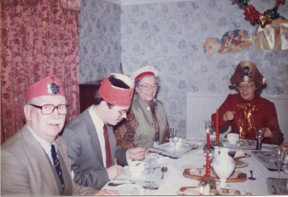 Eric, Alan, Gwen, Aunty Sheila, 1982 Christmas, Chester