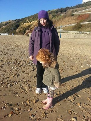 Bournemouth beach mum and Tilly 