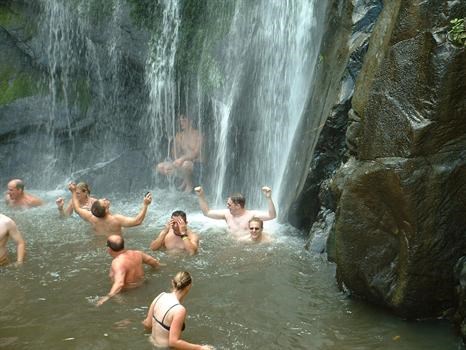 In Yelapa, Mexico enjoying the waterfall with Aaron.