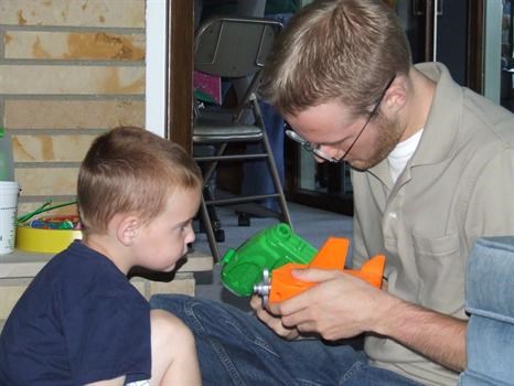 2009 - Tyler looks on as Uncle Sheldon tries to figure out how to build the airplane.