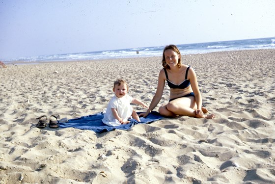 Mary & Jennifer 1966 Haifa Beach