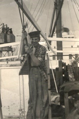 Dad, many years ago as a Merchant Seaman x