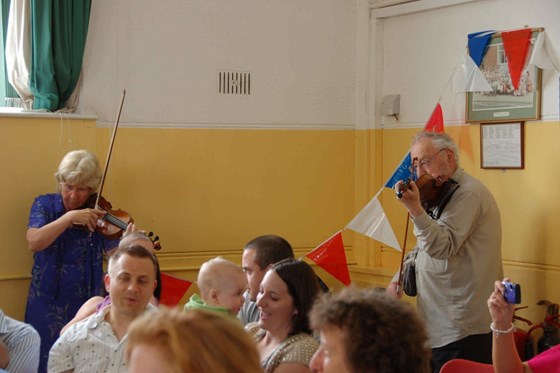 Peter playing at Ethan's naming ceremony in 2009