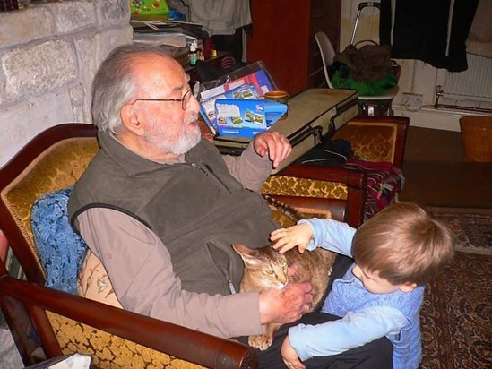 Peter with Ethan at Linden Cottage 2011