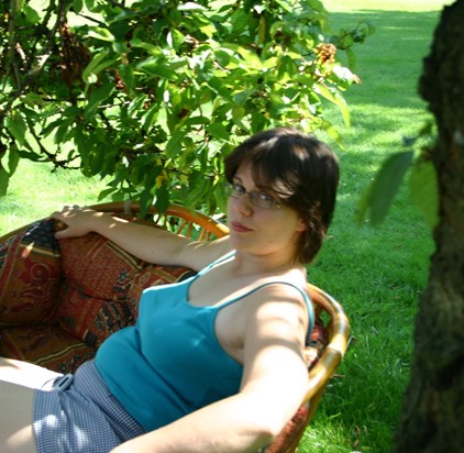 Under the cherry tree, summer 2005.