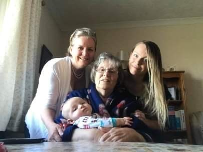 Baby William, Melissa, Kathy and Great Granny Ann 