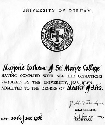 University of Durham MA