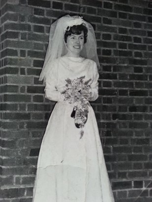 Mum on her wedding day, looking so young 