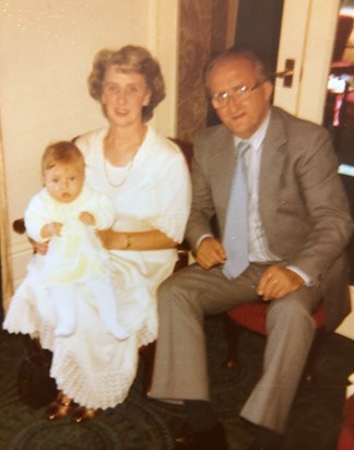 Flo with her late husband Geoff and granddaughter Rachel