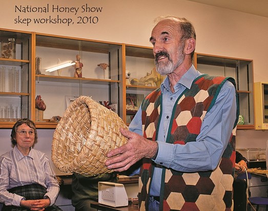 Martin led skep-making workshops at the  National Honey Show, passing on his knowledge and demonstrating his skill.