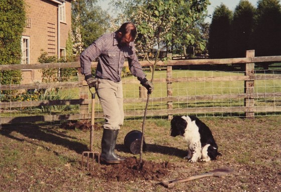 Tree planting with Whisky  in the new garden extension 
