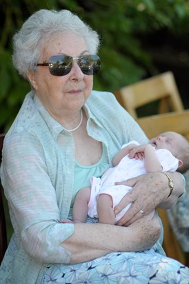 Freda and great-granddaughter Emma, May 2010. 