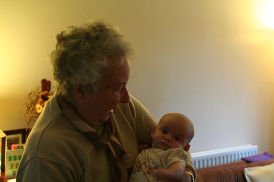 Freda and great-grandson, Oliver, December 2007.