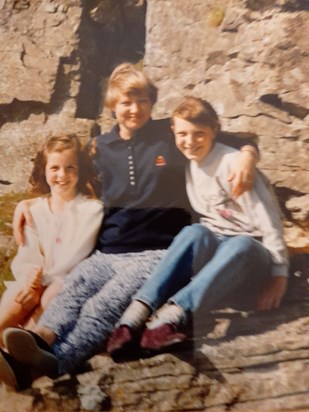 Pam, Elizabeth and Caroline at The Ledge, Llangollen 