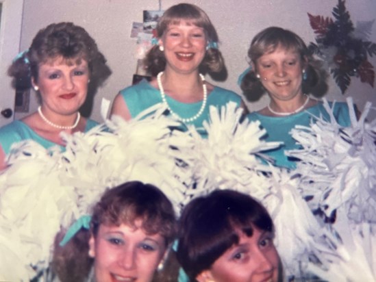 Cath, Pam, Den, Joyce & Carol - NY’s Eve fancy dress cheer leaders! 