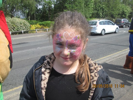Beezy's great granddaughter Tilly with her face painted
