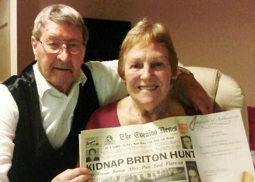 60th Wedding Anniversary with Paper from day of our Wedding 15th Dec 1956 presented by Susan (2)