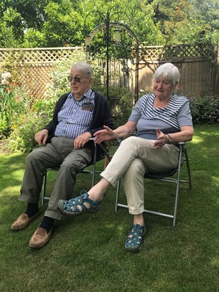 Kees & Sheila in the garden July 2018