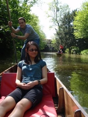 Punting in Oxford on a summer day