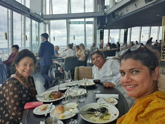 Lola, Charmaine and Cherie at the Shard, August 2020