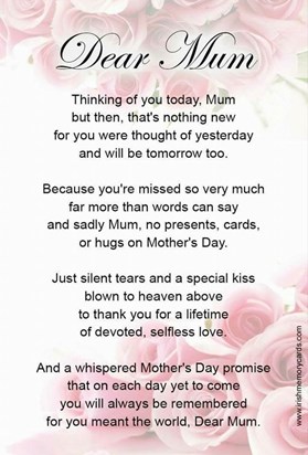 Happy Mother's Day! Love and miss you every day xx