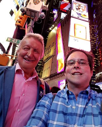 James and Blake in Times Square November 2017