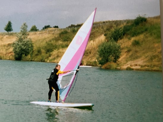 Windsurfing on the reservoir