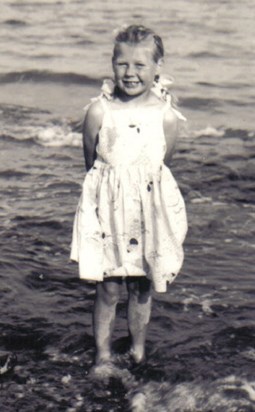 Pauline as a child on Dovercourt beach