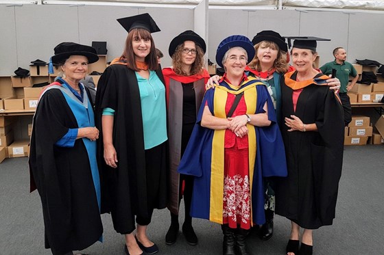 Graduation with Mel and some of the Education Studies team