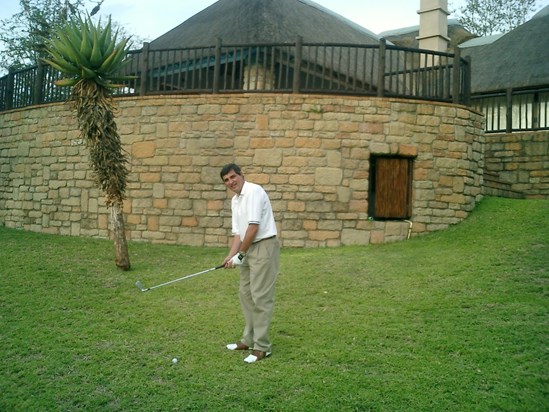 Johan with golf club (rare picture)