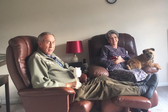 Mum, Dad and Lills enjoying a cuppa