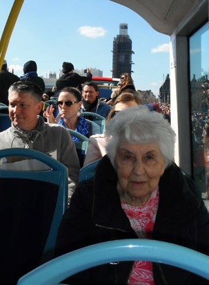 Mum on Open Top Bus London
