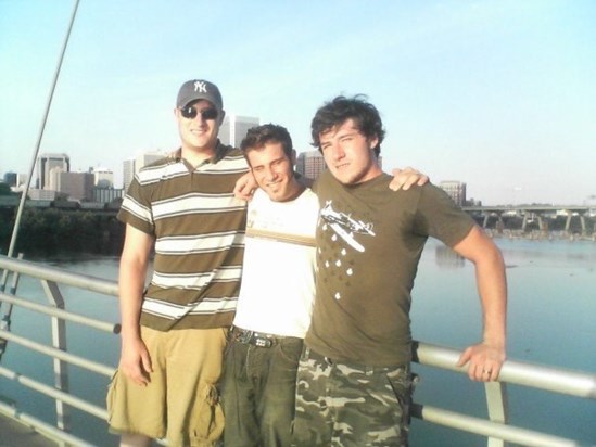 Left to right:  Keith (Joel's bro in law). Joel,  -Joels cousin (someone refresh me)