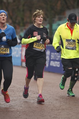 Taken of Judith running the Cardiff Half Marathon in 2016