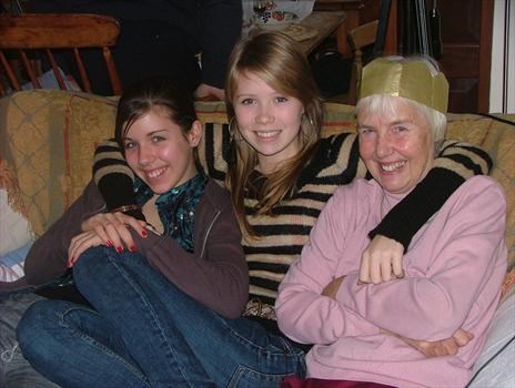 With Hanna and Lizzie, Christmas 2006