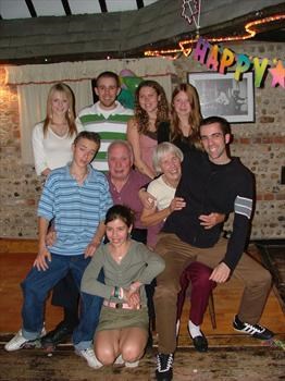 With grandchildren, Dad's 75th birthday bash
