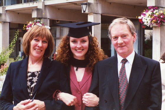 Jill, Juliette and Rick at Juliette's graduation, 2001