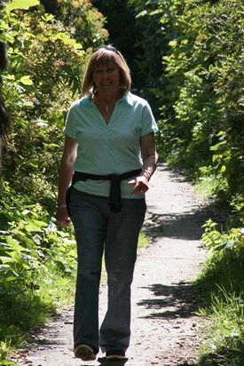 Jill happy walking in Salcombe - 2009