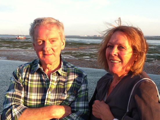 Rick and Jill walking on the seafront at Leigh on Sea - 2014