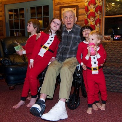 Joe with four of his great grandchildren