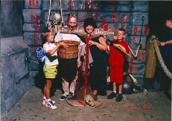 Terry, Sheila, Lisa and Mickey at the London Dungeons
