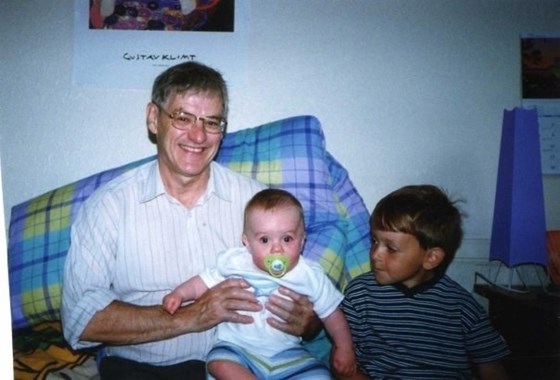 Grandpa Pic, Jack and Matty at 1 Calderstones Road, Mossley Hill, Liverpool, L18