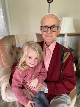 Danny with his Great Granddaughter, Freya. 30th July 2021.