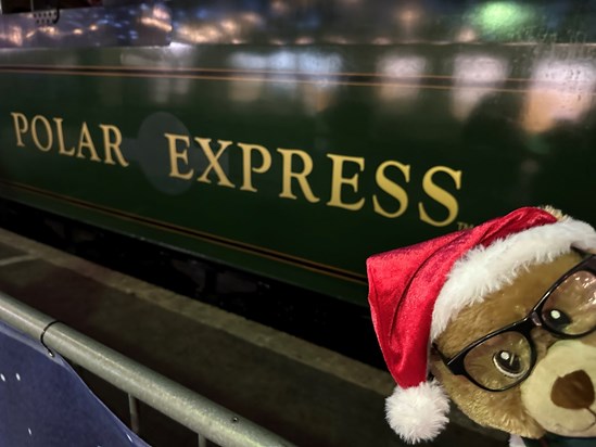 Granda Bear on the Polar Express with Ben. December 2023