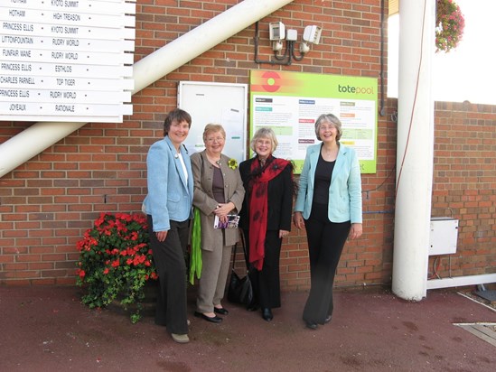 Library friends at York Races in 2007 June, Jane. Elizabeth and Ann