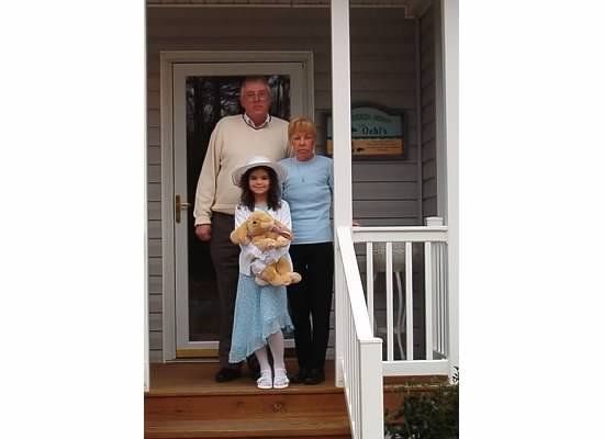 Gabrielle with Grandmom and Grandpa- Easter 2005